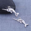 Imagen de Zamak Colgantes Charms Narval Plata Antigua 28mm x 13mm, 30 Unidades