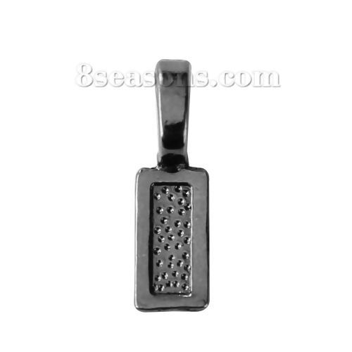 Picture of Zinc Based Alloy Glue on Bail Charms Rectangle Gunmetal 26mm x 8mm, 50 PCs