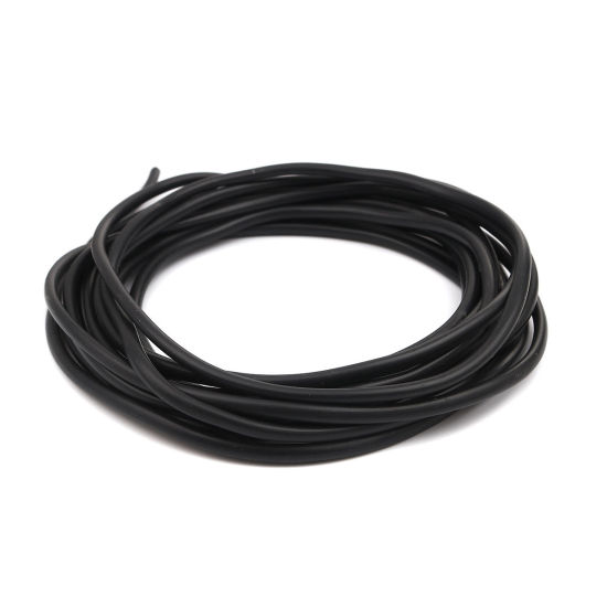 Picture of Rubber Jewelry Hollow Pipe Tube Cord Black 5mm, 1 Roll (Approx 5 M/Roll)