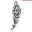 Immagine di Lega di Zinco Charm Ciondoli Ali di Angela Argento Antico Striscia Disegno 17mm x 5mm, 50 Pz
