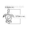 Image de Bijoux d'Océan Connecteur de Bijoux au Style Bohème Chic en Alliage de Zinc Tortue Argent Vieilli Creux 37mm x 28mm, 20 Pcs