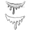 Picture of Zinc Based Alloy Halloween Connectors Findings Blood Stain Antique Silver Color 66mm x 49mm, 2 PCs