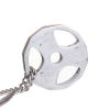 Picture of Titanium Steel Necklace Silver Tone Barbell Plate Message Carved 56.5cm(22 2/8") long, 1 Piece