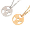 Picture of Titanium Steel Necklace Silver Tone Barbell Plate Message Carved 56.5cm(22 2/8") long, 1 Piece