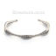 Picture of 304 Stainless Steel Open Cuff Bangles Bracelets Silver Tone Wave Elastic 17.5cm(6 7/8") long, 1 Piece