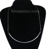 Picture of 304 Stainless Steel Collar Neck Ring Necklace Silver Tone U-shaped 44cm(17 3/8") long, 1 Piece