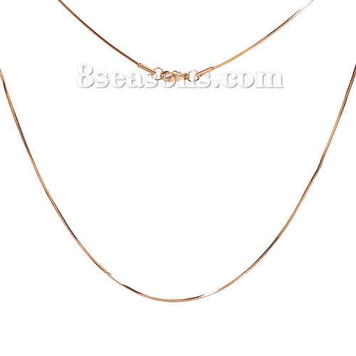 Picture of 1 Piece Eco-friendly Simple Gold Plated 304 Stainless Steel Snake Chain Necklace Unisex 46cm(18.1") long, Chain Size: 1.1mm
