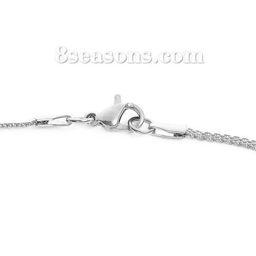 Immagine di 304 Acciaio Inossidabile Collana Tono Argento lunghezza: 46cm , dimensione: 1.7mm 1 Pz