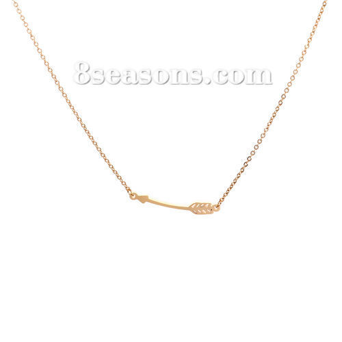Image de Colliers en 304 Acier Inoxydable Flèche en Métal Doré 45cm long, 1 Pièce