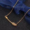Picture of 304 Stainless Steel Charm Necklace Gold Plated Arrow 45cm(17 6/8") long, 1 Piece