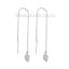 Immagine di 304 Acciaio Inossidabile Catenella a orecchino Tono Argento Foglia Polvere di Stelle 12.5cm lungo Filo Dimensione: (21 misura) 1 Paio
