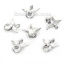 Picture of 20 PCs Zinc Based Alloy Charms Silver Tone Wing Clear Rhinestone 18mm x 16mm