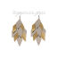 Immagine di 304 Acciaio Inossidabile Paillette Lustrino Orecchino Oro Placcato Tono Argento Rombo 91mm x 28mm , Diametro Filo: (21 misura), 1 Paio