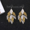 Imagen de 304 Acero Inoxidable Paillette Sequin Pendientes Chapado en Oro Tono de Plata Diamond 91mm x 28mm, Post/ Wire Size: (21 gauge), 1 Par
