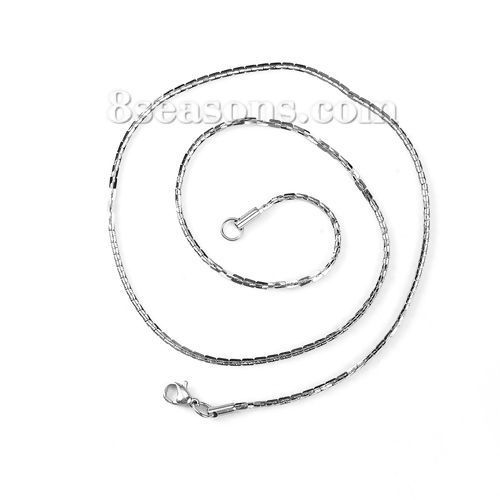 Picture of 304 Stainless Steel Link Cable Chain Necklace Silver Tone 51cm(20 1/8") long, Chain Size: 1.5mm, 1 Piece