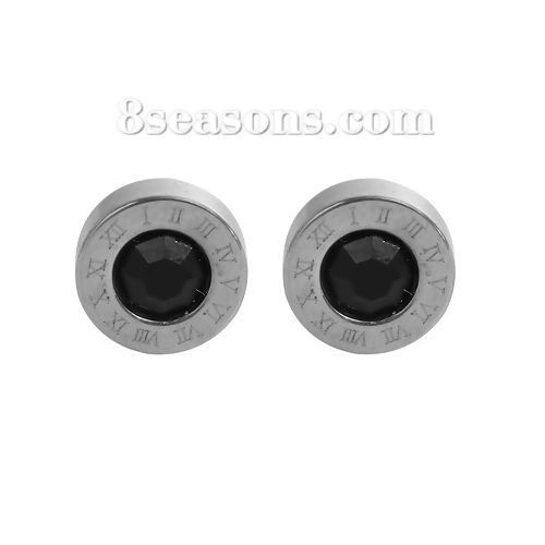 304ステンレス鋼 イヤリング シルバートーン 円形 15mm x 9mm、 ワイヤーサイズ: （20号）、 3 ペア の画像