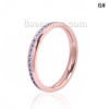 Picture of 304 Stainless Steel Unadjustable Rings Rose Gold Clear Rhinestone 16.5mm( 5/8")(US Size 6), 1 Piece