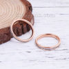 Picture of 304 Stainless Steel Unadjustable Rings Rose Gold Clear Rhinestone 16.5mm( 5/8")(US Size 6), 1 Piece