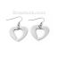 Immagine di Acciaio Inossidabile Orecchino Tono Argento Cuore 45mm x 28mm, Posta / Filo Dimensione: (21 misura), 1 Paio