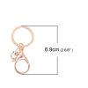 Picture of 60 PCs Iron Based Alloy Keychain & Keyring Rose Gold 6.9cm x 3cm