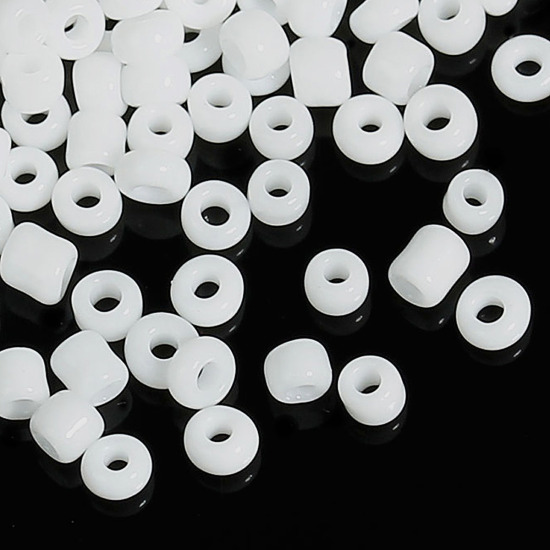 Изображение 10/0 Бисеры Round Rocailles Стеклянные для Ювелирного Изготовления 10/0 Белые, Проданные 100 граммов(Около 8000 шт)