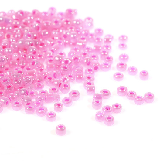 Image de 10/0 Perles de Rocailles Rondes en Verre Pale Lilas Env. Dia. 2mm, Taille du Trou: 0.6mm, 100 Grammes