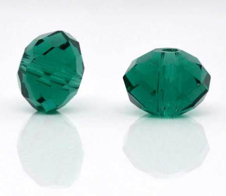 Crystal Glass Loose Beads Round Malachite Green Faceted Transparent About 8mm Dia, Hole: Approx 1mm, 70 PCs