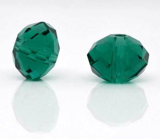 Picture of Crystal Glass Loose Beads Round Malachite Green Faceted Transparent About 8mm Dia, Hole: Approx 1mm, 70 PCs