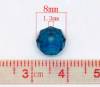 Image de Perles Cristales en Verre Plat-Rond Bleu Paon Transparent à Facettes 8mm Dia, Taille de Trou: 1mm, 70 Pcs