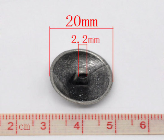 Imagen de 30 Unidades Zamak Metal Shank Botón Agujero Solo Plata Antigua Ronda Flor 20mm Dia