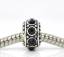 Picture of 10 PCs Zinc Based Alloy European Style Large Hole Charm Beads Antique Silver Color Round Dot Black Rhinestone 11mm Dia., Hole: Approx 4.7mm