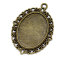 Imagen de Colgantes Bases Camafeo Aleación Óvalo,Tono Bronce 25mm x 18mm 39mm x 29mm, 10 Unidades