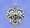 Bild von Antiksilber Metall Herz Anhänger Perlen Beads 16x13mm.Verkauft eine Packung mit 10 Stücke