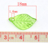 Picture of Acrylic Charms Leaf Light Green 18mm x 11mm, 50 PCs