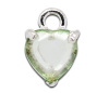 Picture of Acrylic Charms Love Heart Light Green Rhinestone 12mm( 4/8") x 8mm( 3/8"), 30 PCs