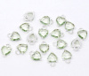 Picture of Acrylic Charms Love Heart Light Green Rhinestone 12mm( 4/8") x 8mm( 3/8"), 30 PCs