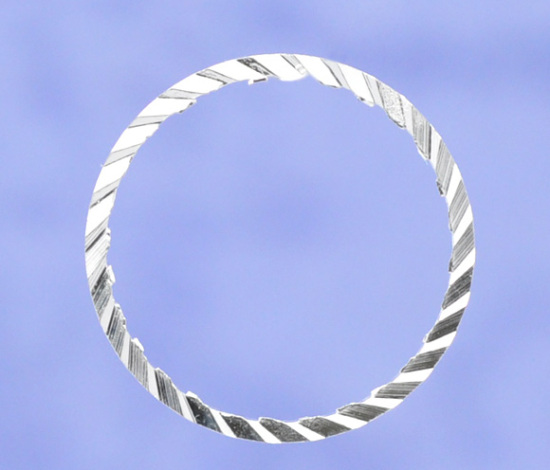 Picture of 50 PCs Brass Connectors Charms Pendants Silver Plated Circle Ring 16mm Dia.