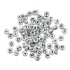 Image de Perle en Acrylique Rond Argent-Gris Mixte Alphabet/Lettre au Hasard 7mm Dia, Taille de Trou: 1mm, 500 PCs