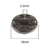 Picture of 50 PCs Zinc Based Alloy Metal Sewing Shank Buttons Single Hole Antique Silver Color Round Filigree 18mm Dia.