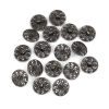 Picture of 50 PCs Zinc Based Alloy Metal Sewing Shank Buttons Single Hole Antique Silver Color Round Filigree 18mm Dia.