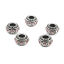 Imagen de 10 Unidades Zamak Granos del Encanto del Agujero Grande del Estilo Europeo Plata Antigua Ronda Punto Rosa Claro Rhinestone 11mm Dia., Agujero: Aprox 4.7mm