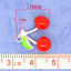 Picture of Zinc Based Alloy 3D Charms Cherry Fruit Silver Plated Green & Red Enamel 16mm( 5/8") x 16mm( 5/8"), 10 PCs
