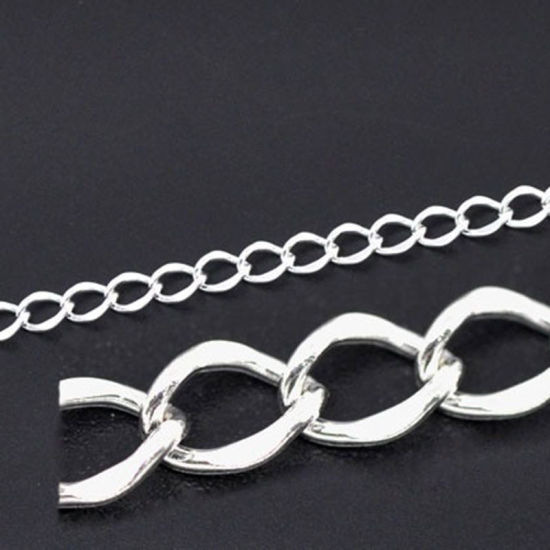 Image de Chaîne Maille Cheval en Alliage de Fer Argenté 11.5x 8.5mm, 50 M