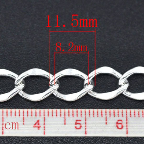 Image de Chaîne Maille Cheval en Alliage de Fer Argenté 11.5x 8.5mm, 50 M