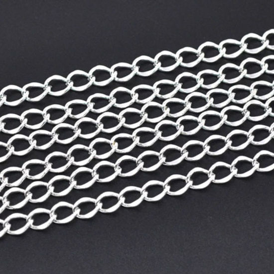 Image de Chaîne Maille Cheval en Alliage de Fer Argenté 11.5x 8.5mm, 50 M