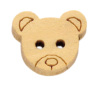 Picture of Natural Wood Sewing Buttons Scrapbooking 2 Holes Teddy Bear Pale Yellow 13x11mm( 4/8" x 3/8"), 200 PCs
