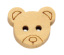 Image de Bouton de Couture en Bois Naturel 2 Trous Ours en Peluche Jaune Pâle 13mm x 11mm, 200 PCs
