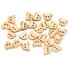 Picture of Natural Wood Sewing Buttons Scrapbooking 2 Holes Teddy Bear Pale Yellow 13x11mm( 4/8" x 3/8"), 200 PCs