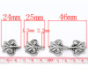 Picture of 5 PCs Brass Layered Buckle Clasps For Stackable Multi-layer Necklace Bracelet Heart Filigree Antique Silver Color