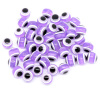 Picture of Resin Bubblegum Beads Ball Purple Evil Eye Pattern About 10mm Dia, Hole: Approx 2mm, 15 PCs